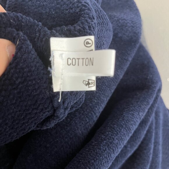 Vintage 1990s Deirdre Fitzgerald Blue Chunky Knit Button Front Tunic Sweater - Picture 6 of 7